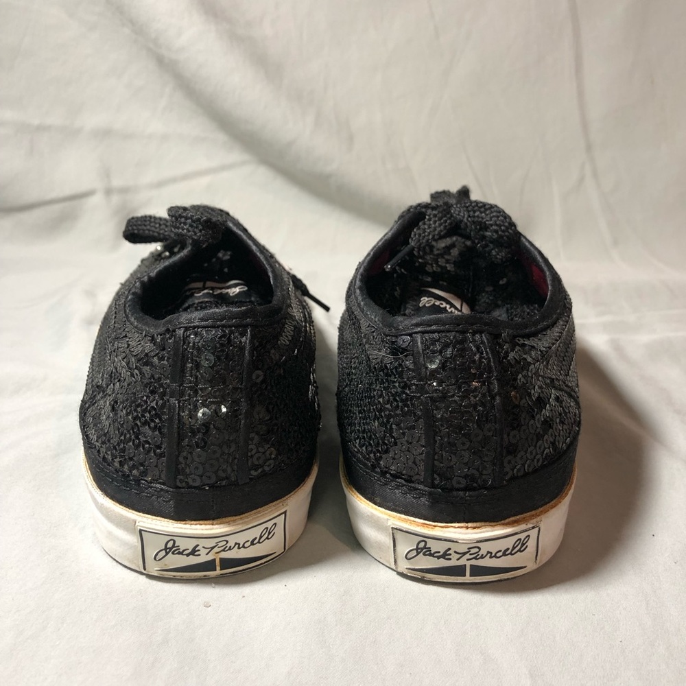 Converse/ Jack Purcell Black Sequin Women's Sneakers - Picture 6 of 8